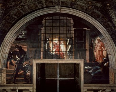 The Liberation of St. Peter, in the Stanza DEliodoro by Raffaello Sanzio Raphael